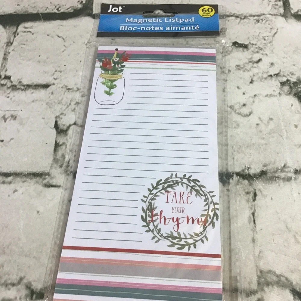 Magnetic Notepads List Pads Lot Of 3 Floral Printed Lined Paper New Sealed